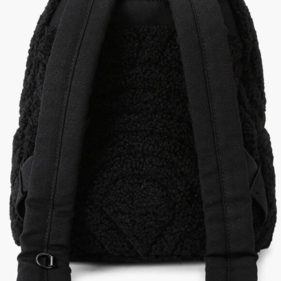 Kurt Geiger Black Faux Shearling Fizzy Backpack Rainbow Stitching - Picture 3 of 4